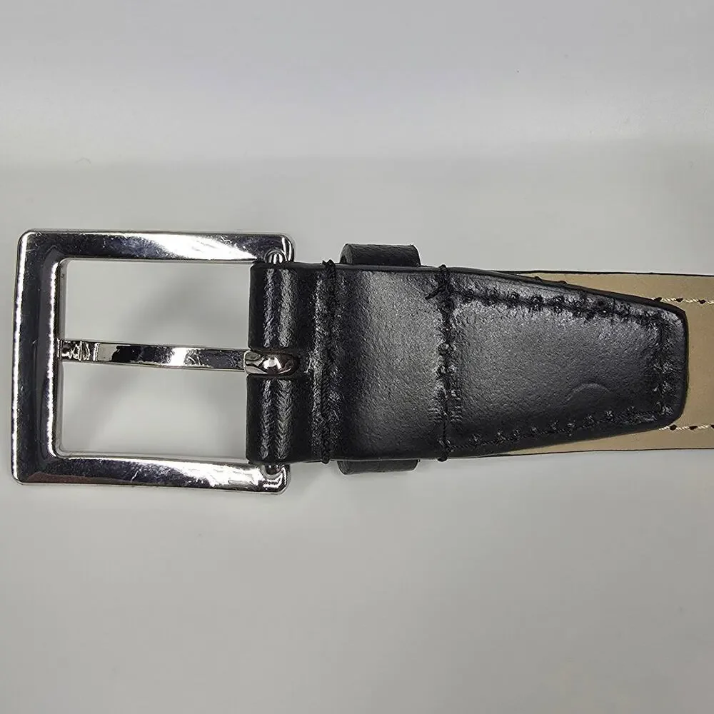 COLE HAAN PERFORATED SUEDE LEATHER BELT – GRAY – SILVER BUCKLE – MEN’S SIZE 36